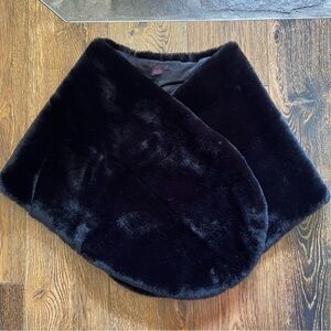 Christian Siriano Black Faux Fur Shawl